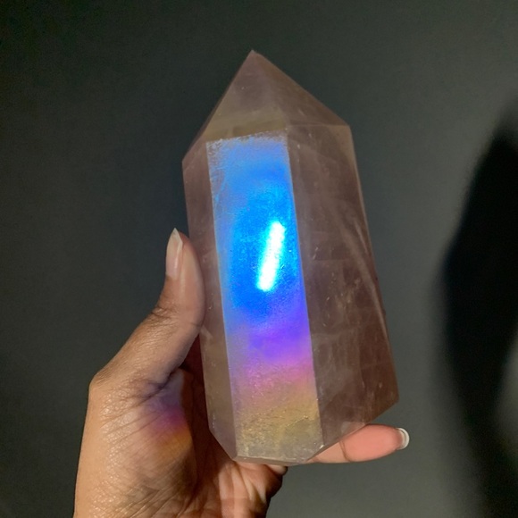 Aura Quartz Crystal Obelisk Tower - Picture 1 of 8